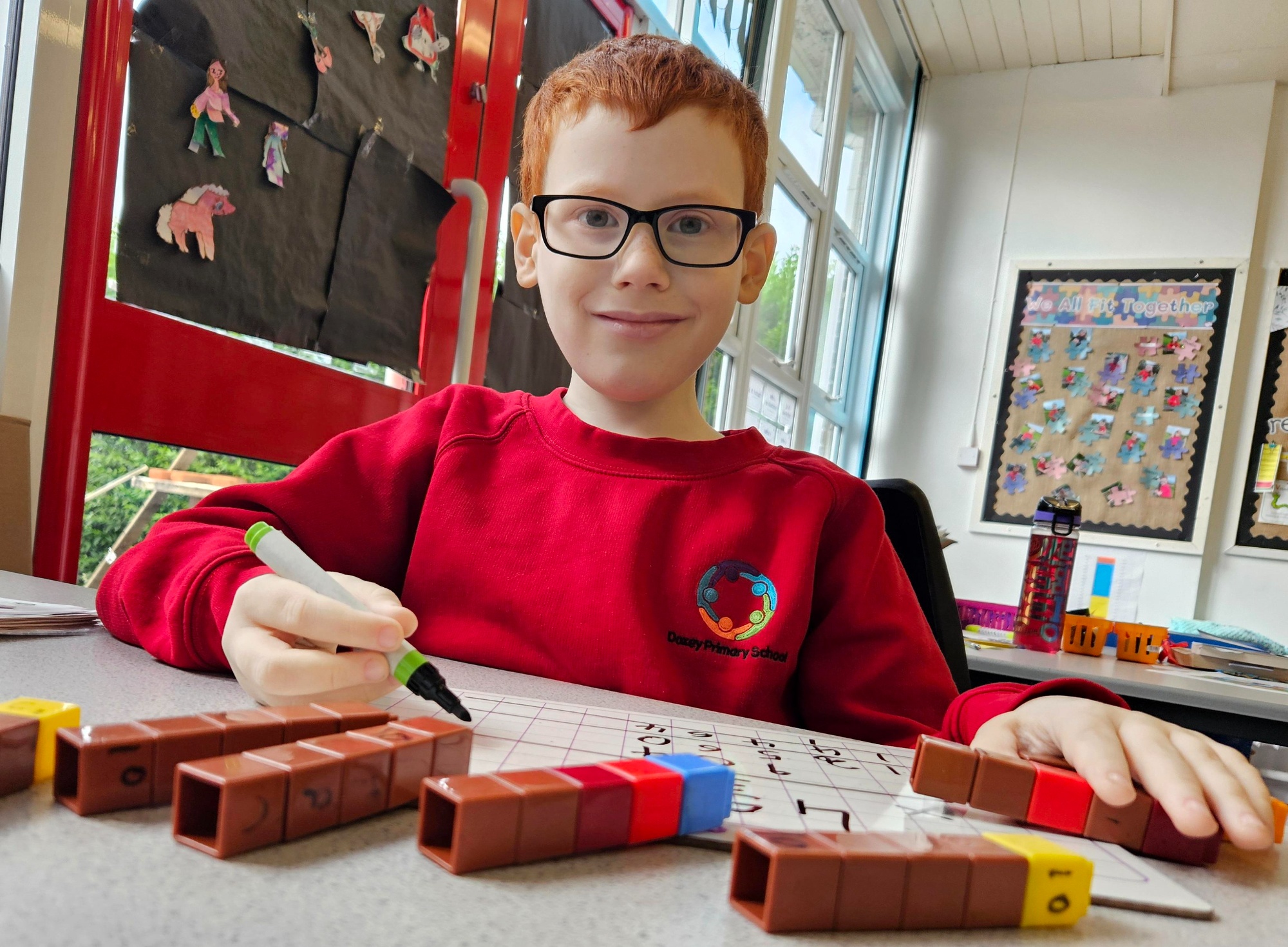 Photo of a pupil studying maths