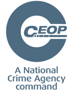 A logo with a circle and text  Description automatically generated